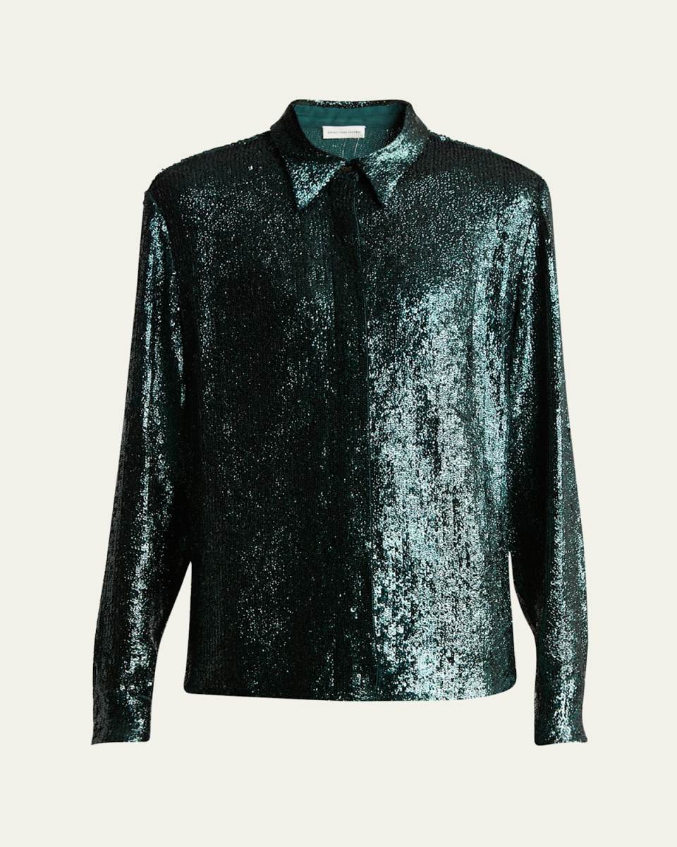 Chowy Sequined Button Down Shirt